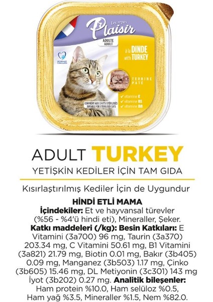 Pate 100 gr Hindi Etli 1 Adet Yaş Kedi Maması