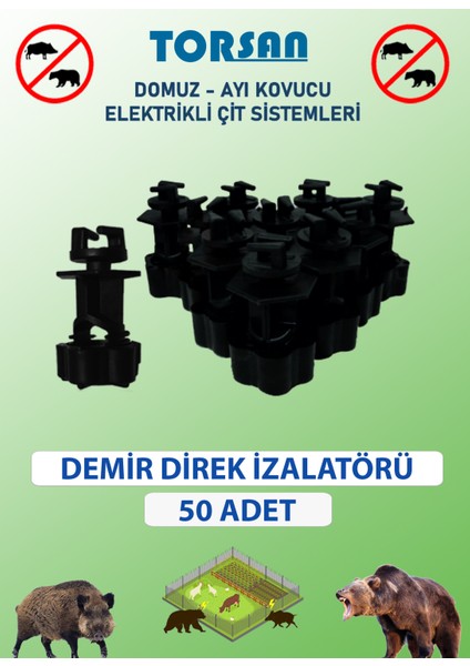 Elektrikli Çit Tel Demir İzolatör 50 ADET