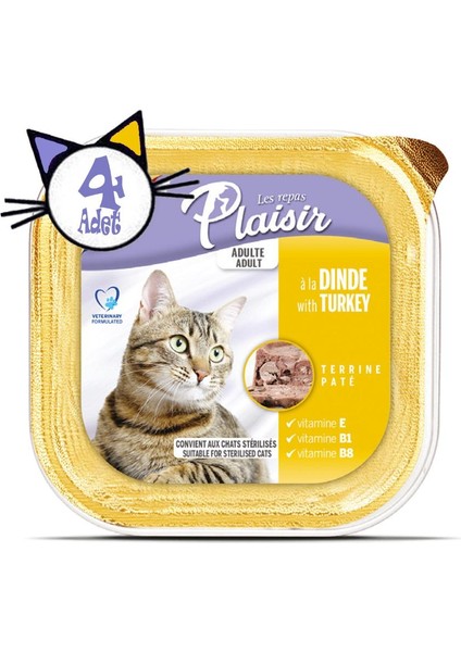 Pate 100 gr Hindi Etli 4 Adet Yaş Kedi Maması fiyatları