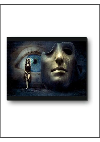 Maske ve Mavi Göz Kanvas Tablo modelleri