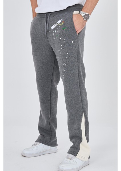 Splatter Paint Unisex Antrasit Eşofman Altı