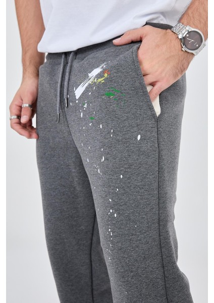 Splatter Paint Unisex Antrasit Eşofman Altı fiyatları