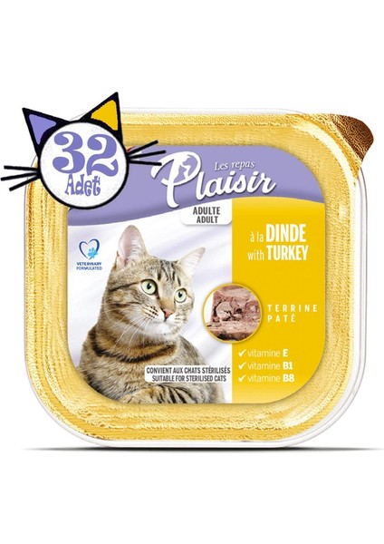 Pate 100 gr Hindi Etli 32 Adet Yaş Kedi Maması fiyatları