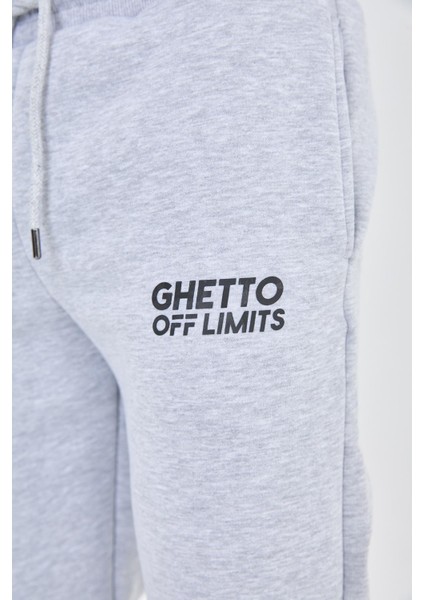 Ghetto Off Limits Basic Unisex Gri Melanj Eşofman Altı