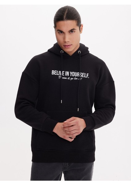 BELIVE Siyah HOODIE SWEATSHIRT
