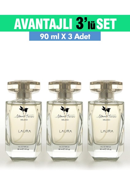 3'lü Set Alberto Taccini Laura Kadın Parfümü - 90 ml