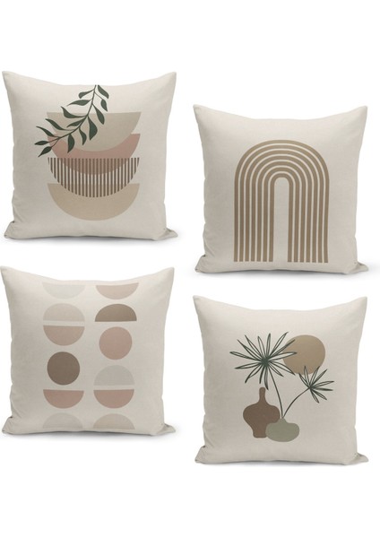 4'lü Kırlent Kılıf Seti Çift Taraflı Dijital Baskılı