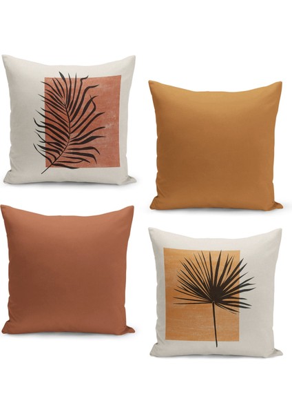 4'lü Kırlent Kılıf Seti Çift Taraflı Dijital Baskılı