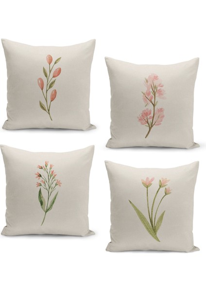 4'lü Kırlent Kılıf Seti Çift Taraflı Dijital Baskılı