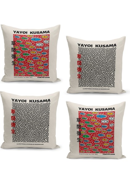 4'lü Kırlent Kılıf Seti Çift Taraflı Dijital Baskılı