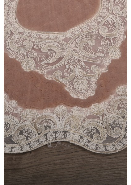 Sardunya Fransız Güpürlü Kahve 2li Banyo Paspas Takımı Çeyizlik 70 x 120 cm ve 60 x 70 cm