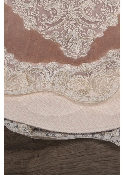 Sardunya Fransız Güpürlü Kahve 2li Banyo Paspas Takımı Çeyizlik 70 x 120 cm ve 60 x 70 cm