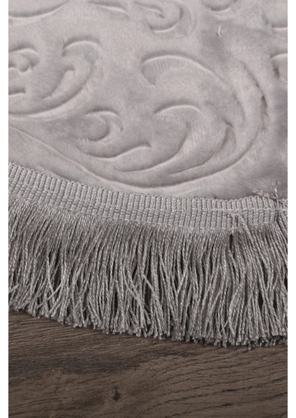 Embos Saçaklı Antrasit 2'li Banyo Paspas Takımı Lüks Çeyizlik 70 x 120 cm ve 60 x 70 cm