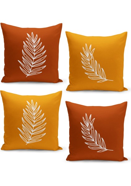 Kırlent Kılıf Seti Tropikal Yaprak Desenli 4'lü