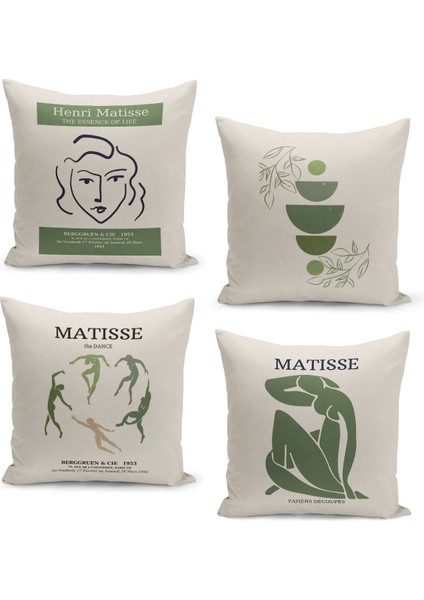 4'lü Kırlent Kılıf Seti Çift Taraflı Dijital Baskılı