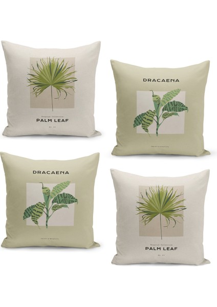 4'lü Kırlent Kılıf Seti Çift Taraflı Dijital Baskılı