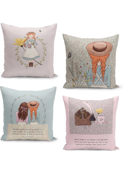 4'lü Kırlent Kılıf Seti Çocuk Bebek Odası Dijital Baskılı