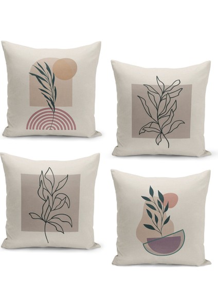 4'lü Kırlent Kılıf Seti Çift Taraflı Dijital Baskılı