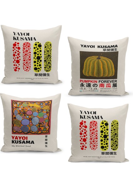 4'lü Kırlent Kılıf Seti Çift Taraflı Dijital Baskılı