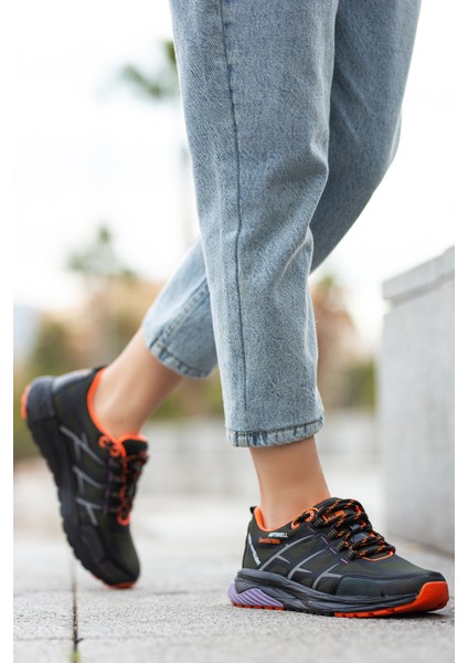 Unisex Outdoor Reflektörlü Su itici Spor Ayakkabı SS001-0355 Haki Lila fırsatları