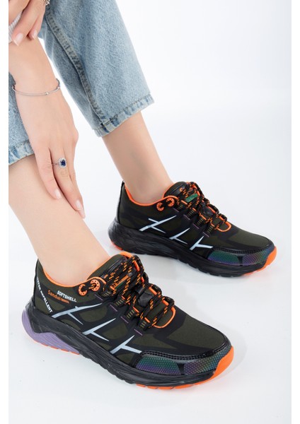 Unisex Outdoor Reflektörlü Su itici Spor Ayakkabı SS001-0355 Haki Lila indirimleri