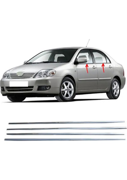 Toyota Corolla 2002-2007 Cam Çıtası Kromu 4 Prç. P.çelik