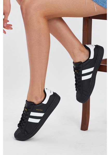 Unisex Siyah Rahat Kalıp Sneaker Ayakkabı fırsatları