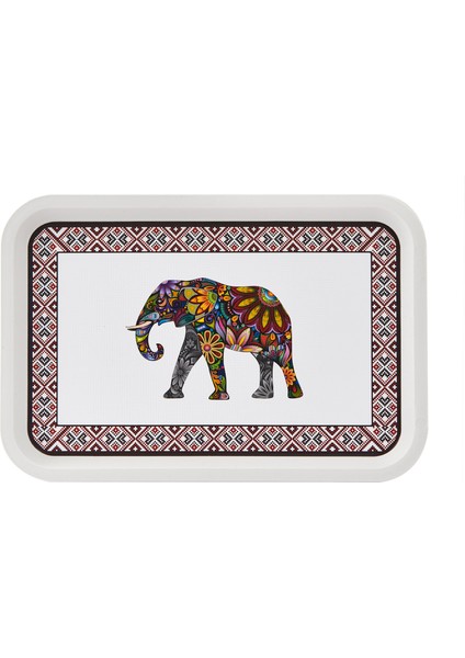 Fil Desenli Toya Kahve Tepsisi - 30,5X20,5 cm fiyatları