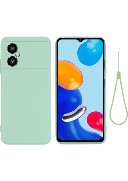Xiaomi Için Redmi Not 11R 5g Ince Fit Telefon Kabuğu Sıvı Silikon Yumuşak Astar Telefon Kılıfı Kılıflı-Yeşil (Yurt Dışından)