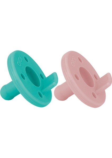 Ortodontik Silikon 2 Li Emzik - Aqua Green - Pinky Pink