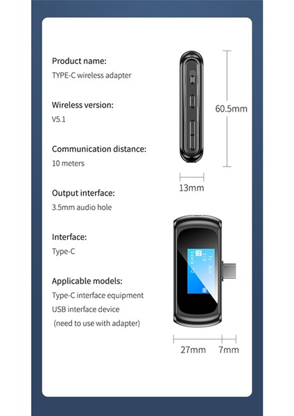 Tip-C Kablosuz Ses Adaptörü Bluetooth 5.1 Alıcı Verici Desteği Mikrofon Ps5 Araba Tv Için (Yurt Dışından)