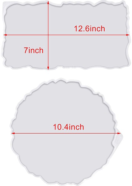 Parça Tepsi Silikon Kalıp Kiti Dıy El Sanatları Için Düzensiz Epoksi Reçine Tepsi Kalıpları (Dikdörtgen + Yuvarlak) (Yurt Dışından) indirimleri