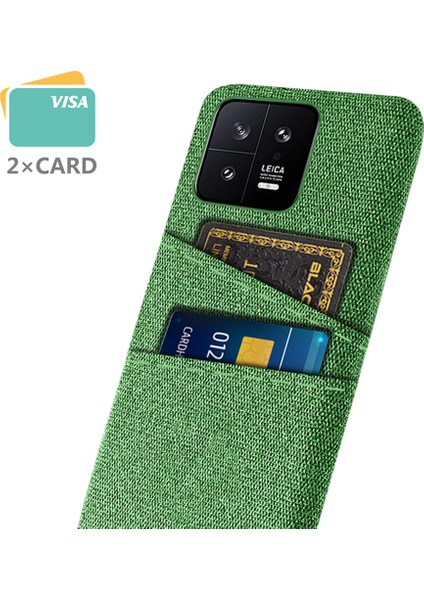 Xiaomi 13 5g Kumaş Doku Için Çift Kart Yuvaları Pc Kılıfı Anti-Çizelge Telefon Koruyucu Kapak-Yeşil (Yurt Dışından) fiyatları