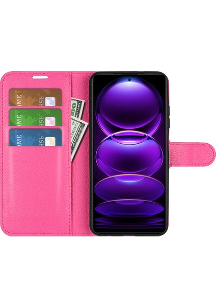 Xiaomi Redmi Için Note 12 Pro+ 5g Litchi Doku Cüzdan Telefon Kapağı Stand-Gül (Yurt Dışından) fiyatları