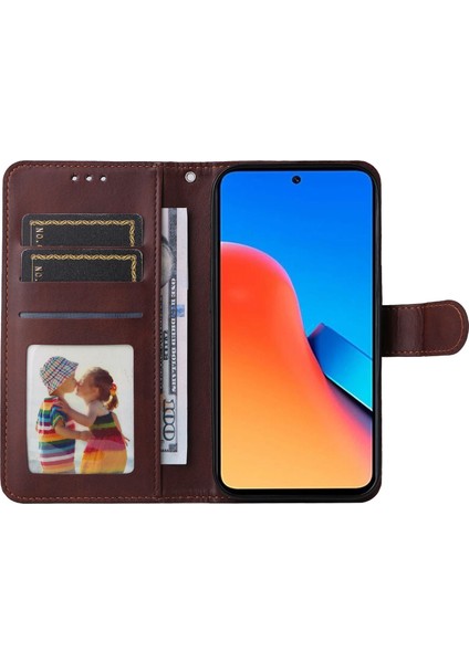 Xiaomi Redmi Için 12 4g Çizgi Anti-Çizelge Kılıfı Buzağı Dokusu Cüzdan Telefon Kılıfı Stand Flip Telefon Kabuğu Kapağı-Kahverengi (Yurt Dışından) fiyatları