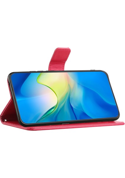 Xiaomi Redmi Için Şok Geçirmez Telefon Kılıfı Note 12 Pro+ 5g Baskılı Kelebek Çiçek Deseni ve Stand Cüzdanlı Pu Deri Telefon Kapağı-Kırmızı (Yurt Dışından) fiyatları