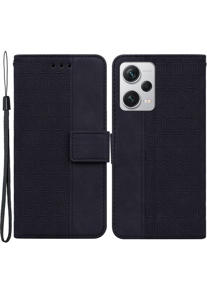 Xiaomi Redmi Için Anti Drop Telefon Kılıfı Note 12 Pro+ 5g Baskılı Cüzdan Deri Kapağı-Siyah (Yurt Dışından)