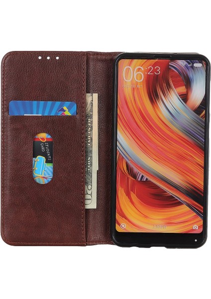 Xiaomi Için Redmi Note 12 Pro+ 5g/redmi Note 12 Explorer 5g Litchi Doku Cüzdan Kılıf Bölünmüş Deri Manyetik Otomatik Absorbed Flip Stand Telefon Kapağı-Kahverengi (Yurt Dışından) fiyatları