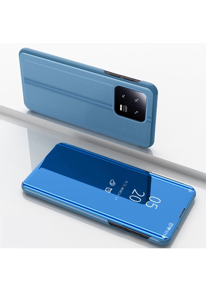 Xiaomi 13 5g Için Pencere Pu Deri Kılıfını Görüntüle Stand Ayna Elektrapan Telefon Kapağı-Sky Mavisi (Yurt Dışından) fiyatları