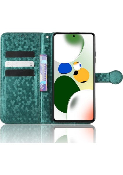Xiaomi Poco X5 Pro 5g/redmi Için Note 12 Pro Speed ​​5g Desen Baskılı Deri Cüzdan Stand Kılıfı-Yeşil (Yurt Dışından)