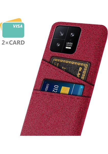 Xiaomi 13 5g Kumaş Doku Için Çift Kart Yuvaları Pc Kılıfı Anti-Çizelge Telefon Koruyucu Kapak-Kırmızı (Yurt Dışından) fiyatları
