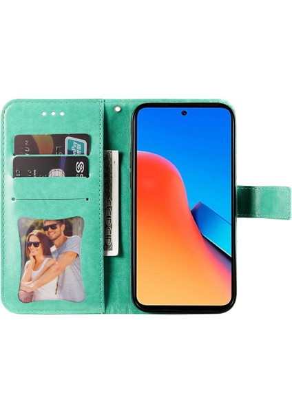 Xiaomi Redmi Için 12 4g Baskılı Çiçek Pu Deri Kapak Telefon Kılıfı Cep Telefon Kabuğu Stand Cüzdanı-Yeşil (Yurt Dışından) fiyatları