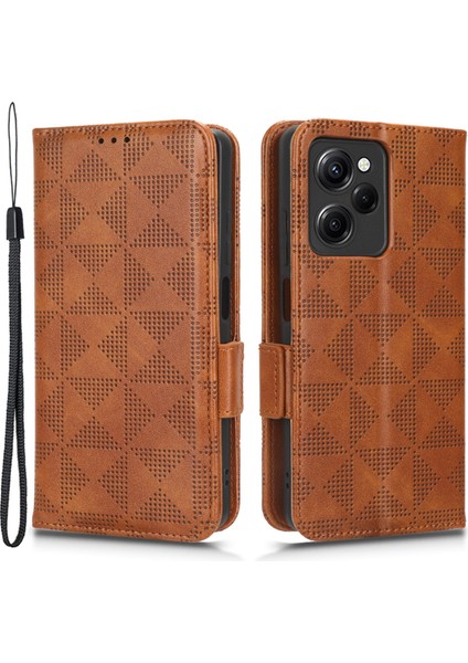 Xiaomi Poco X5 Pro 5g/redmi Note 12 Pro Speed ​​5g Cep Telefonu Stand Kılıfı Baskılı Desen Cüzdan Kapağı-Kahverengi (Yurt Dışından)