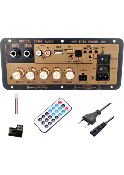 GD100 Bluetooth Amplifikatör Kurulu Optik Ses Girişi ile Hifi Karaoke Amplifikatör Ev/araba Amplifikatör Kurulu (Ab Tak) (Yurt Dışından)