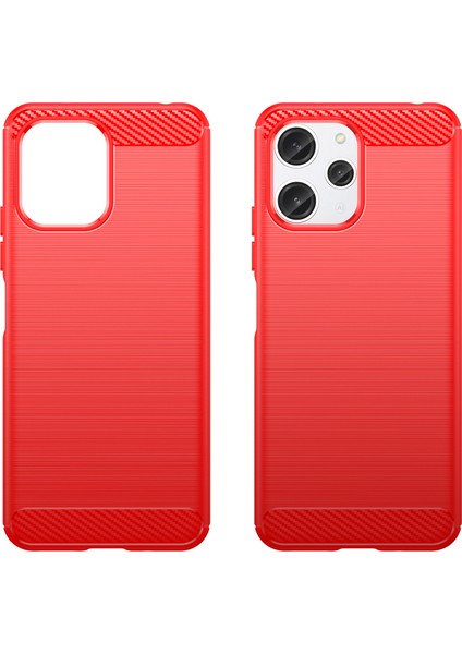 Xiaomi Redmi Için 12 4g/12 5g/not 12R 5g/poco M6 Pro 5g Karbon Fiber Doku Telefon Kılıfı Yumuşak Tpu Fırçalanmış Telefon Kapağı-Kırmızı (Yurt Dışından) fiyatları