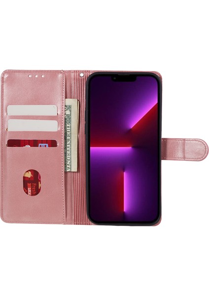 Xiaomi Için Redmi 12 4g Cüzdan Flip Kılıf Buzağı Dokusu Pu Derisi Tam Vücut Şok Geçirmez Stand Telefon Kapağı-Gül Altın (Yurt Dışından) fiyatları