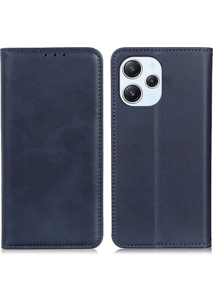 Xiaomi Redmi 12 4g Için Bölünmüş Deri Cüzdan Telefon Kılıfı Telefon Stand Kapağı Çizelge Anti Cowhide Doku Kabuğu-Mavi (Yurt Dışından)
