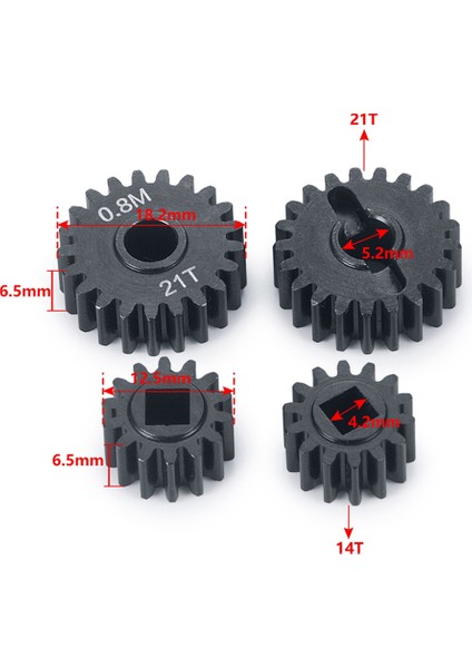 Adet Overdrive Çelik Portal Aks Dişli Seti 21T 14T 1/10 Rc Paletli Araba Eksenel SCX10 Iıı Capra Yükseltme Parçaları (Yurt Dışından)