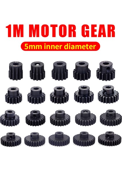 M1 5mm 29T Siyah Çelik Metal Pinyon Motor Dişlisi Için 1/10 Rc Model Araba Moto (Yurt Dışından)