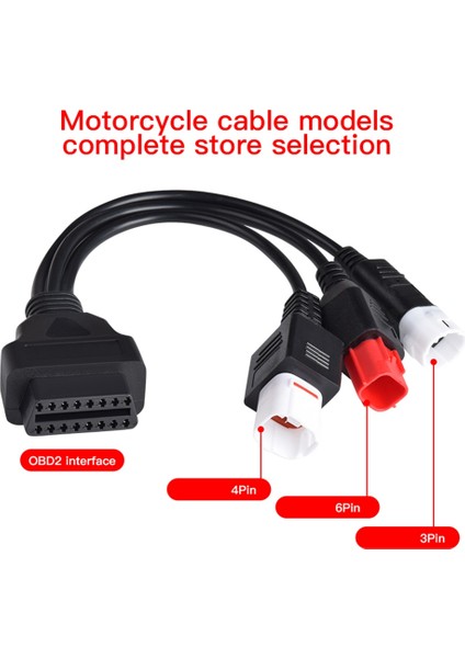 Motosiklet Yamaha 3pin 4pin ve Honda 6pin Obd2 Teşhis Bağlantı Kablosu Yamaha Motosiklet Obd Uzatma Kablosu (Yurt Dışından)